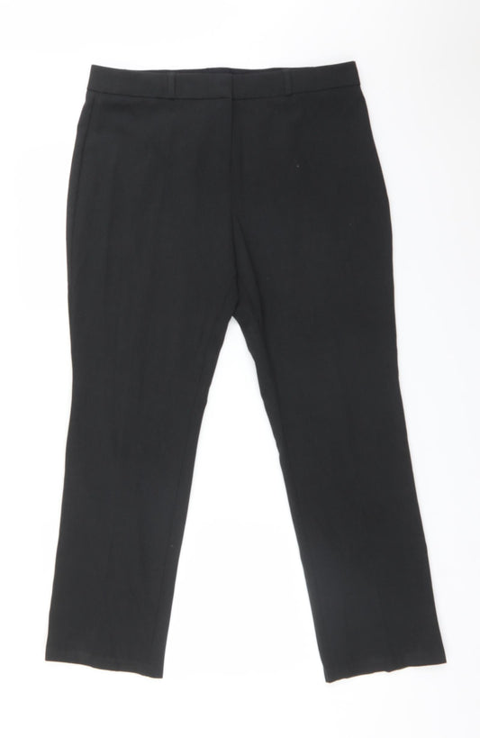 M&S Womens Grey  Polyester Dress Pants Trousers Size 14 L29 in Regular