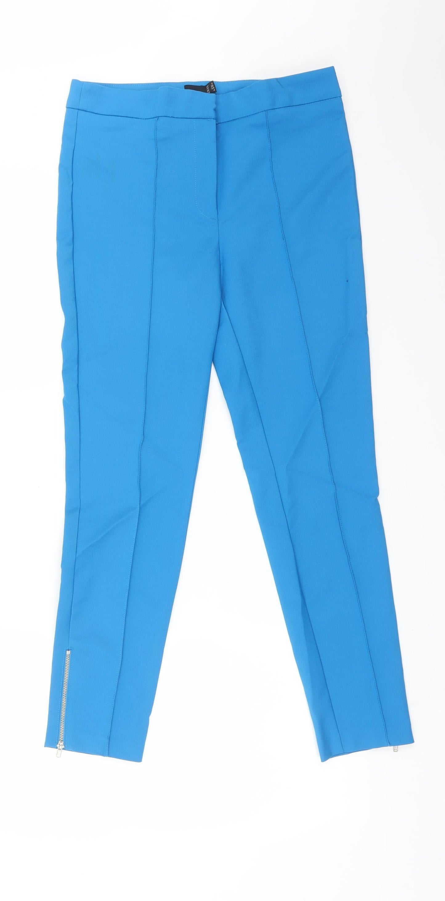 ASOS Womens Blue  Cotton Carrot Trousers Size 8 L26 in Regular