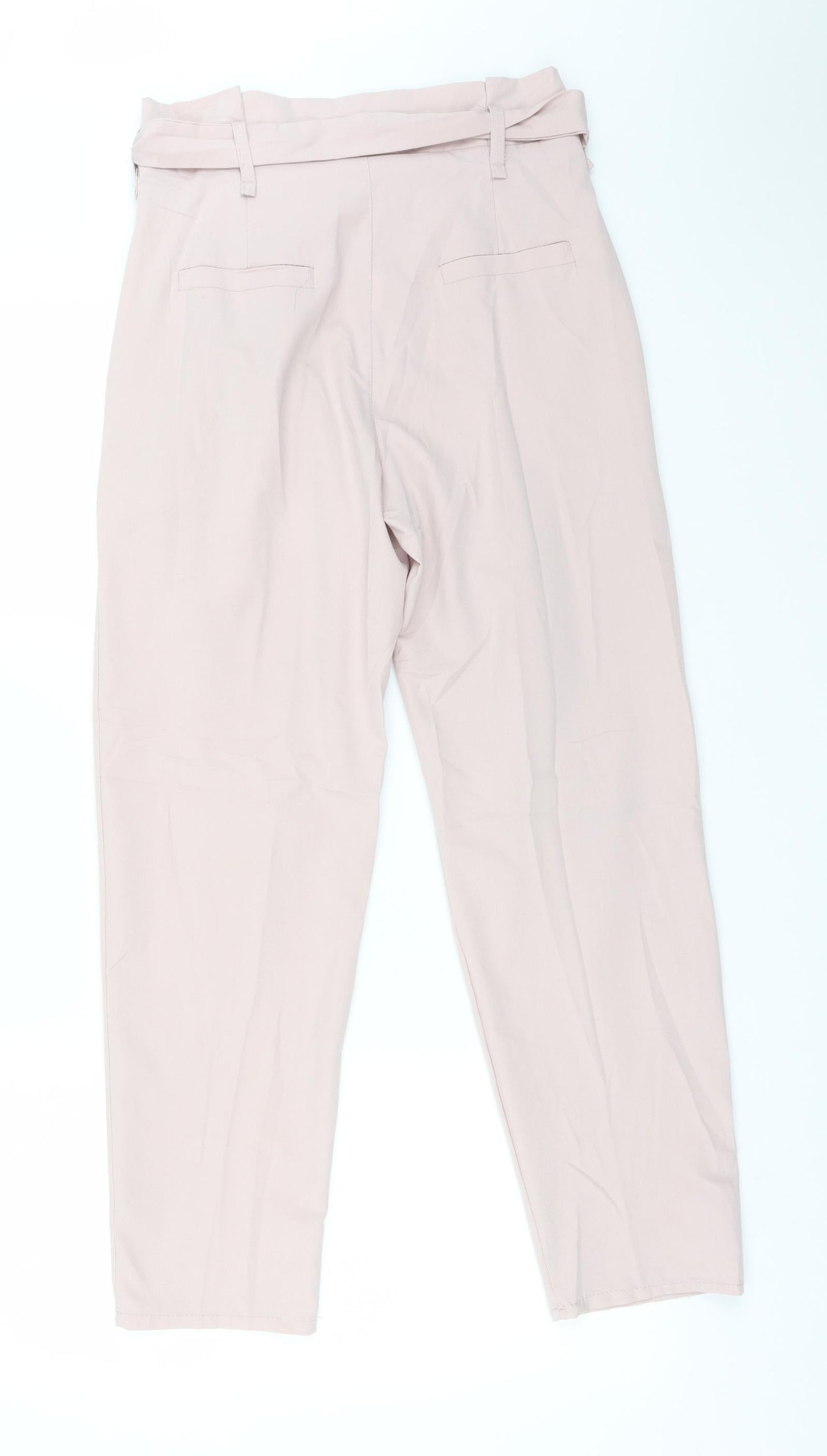 Boohoo Womens Pink  Polyester Carrot Trousers Size S L27 in Regular