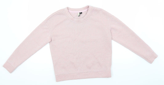 Topshop Womens Pink Round Neck  Polyester Pullover Jumper Size 6