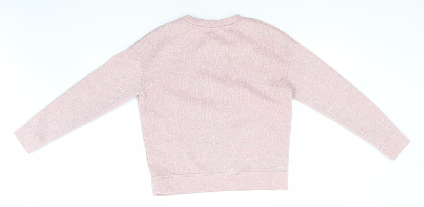 Topshop Womens Pink Round Neck  Polyester Pullover Jumper Size 6