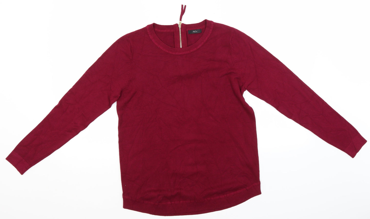 M&Co Womens Pink Round Neck  Viscose Pullover Jumper Size 12