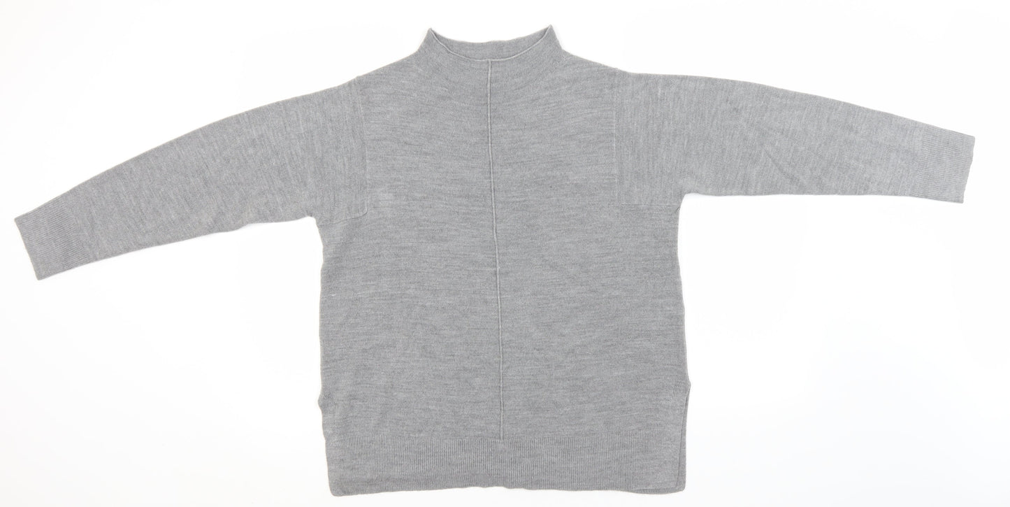 Marks and Spencer Womens Grey High Neck   Pullover Jumper Size M