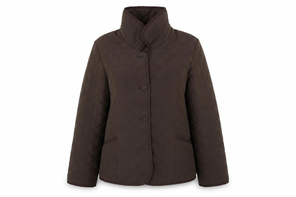 Alex & Co Womens Brown Argyle/Diamond  Jacket  Size 14