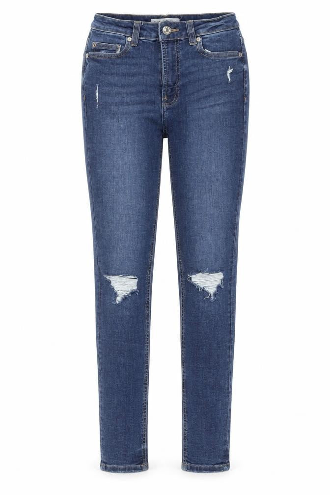 Denim & Co. Womens Blue  Cotton Straight Jeans Size 8 L27 in Regular