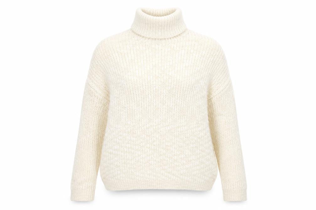 New Look Womens Ivory High Neck  Acrylic Pullover Jumper Size M