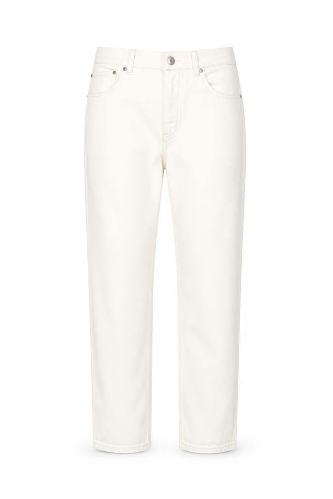 River Island Womens White  Cotton Straight Jeans Size 28 in L28 in Regular