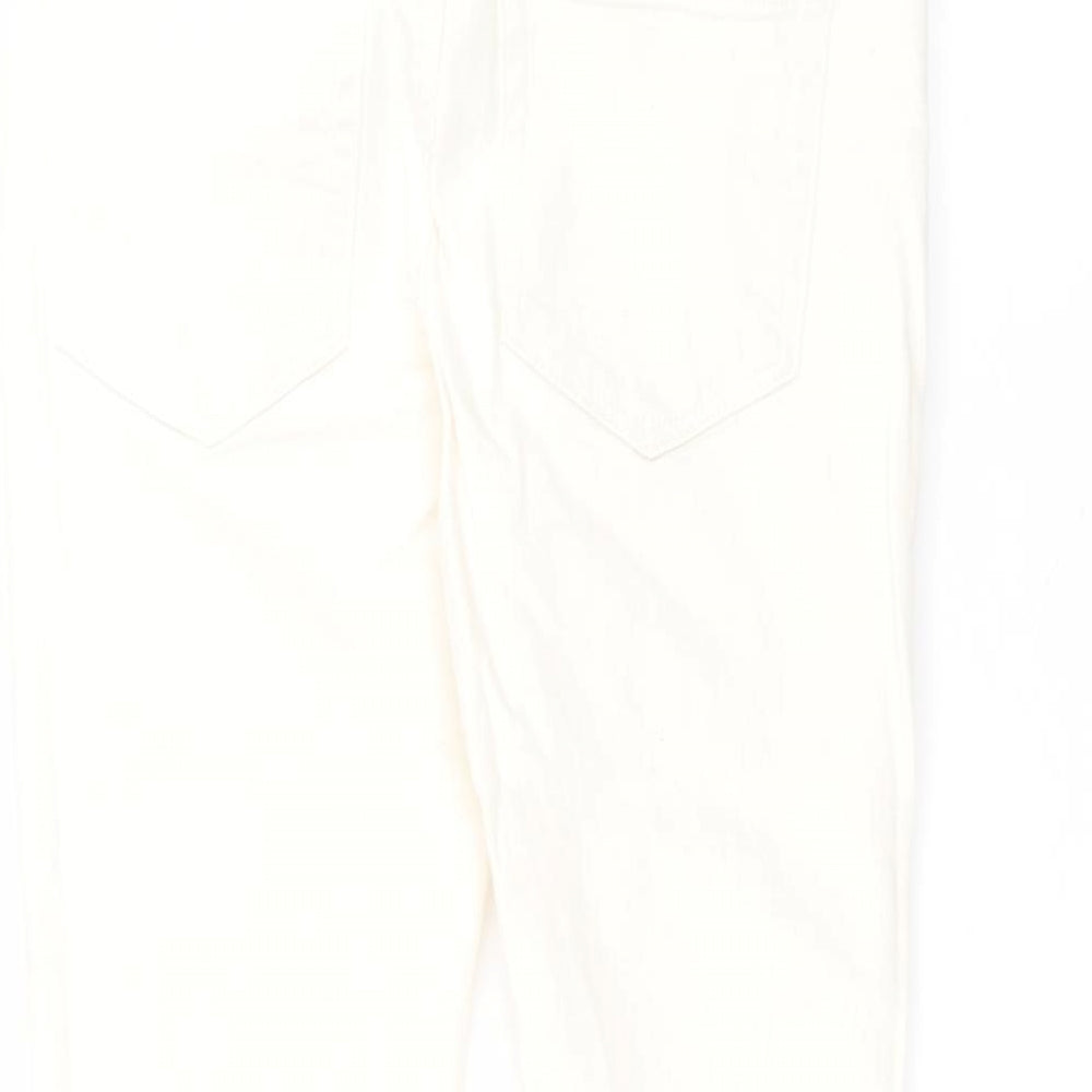 River Island Womens White  Cotton Straight Jeans Size 28 in L28 in Regular