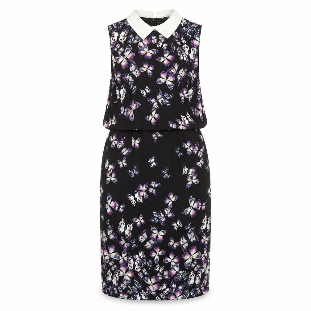 La Rochelle Womens Black  Polyester Pencil Dress  Size 8  Collared