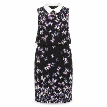 La Rochelle Womens Black  Polyester Pencil Dress  Size 8  Collared