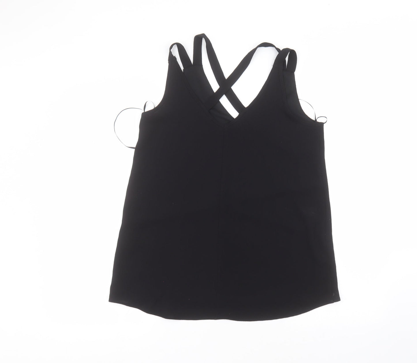 Select Womens Black  Polyester Basic Blouse Size 12 V-Neck