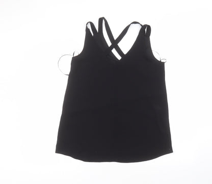 Select Womens Black  Polyester Basic Blouse Size 12 V-Neck