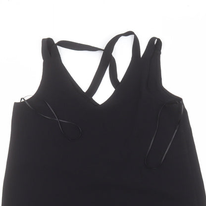 Select Womens Black  Polyester Basic Blouse Size 12 V-Neck