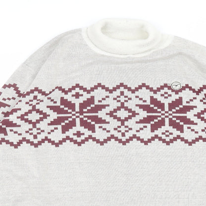 Le brave Womens White Roll Neck  Polyester Pullover Jumper Size L