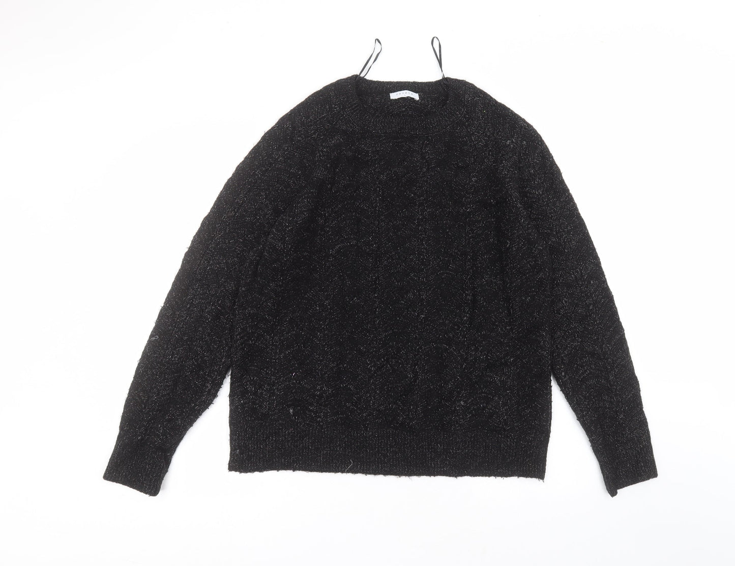 Matalan Womens Black Round Neck  Acrylic Pullover Jumper Size L
