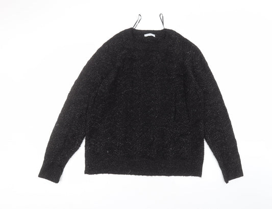 Matalan Womens Black Round Neck  Acrylic Pullover Jumper Size L