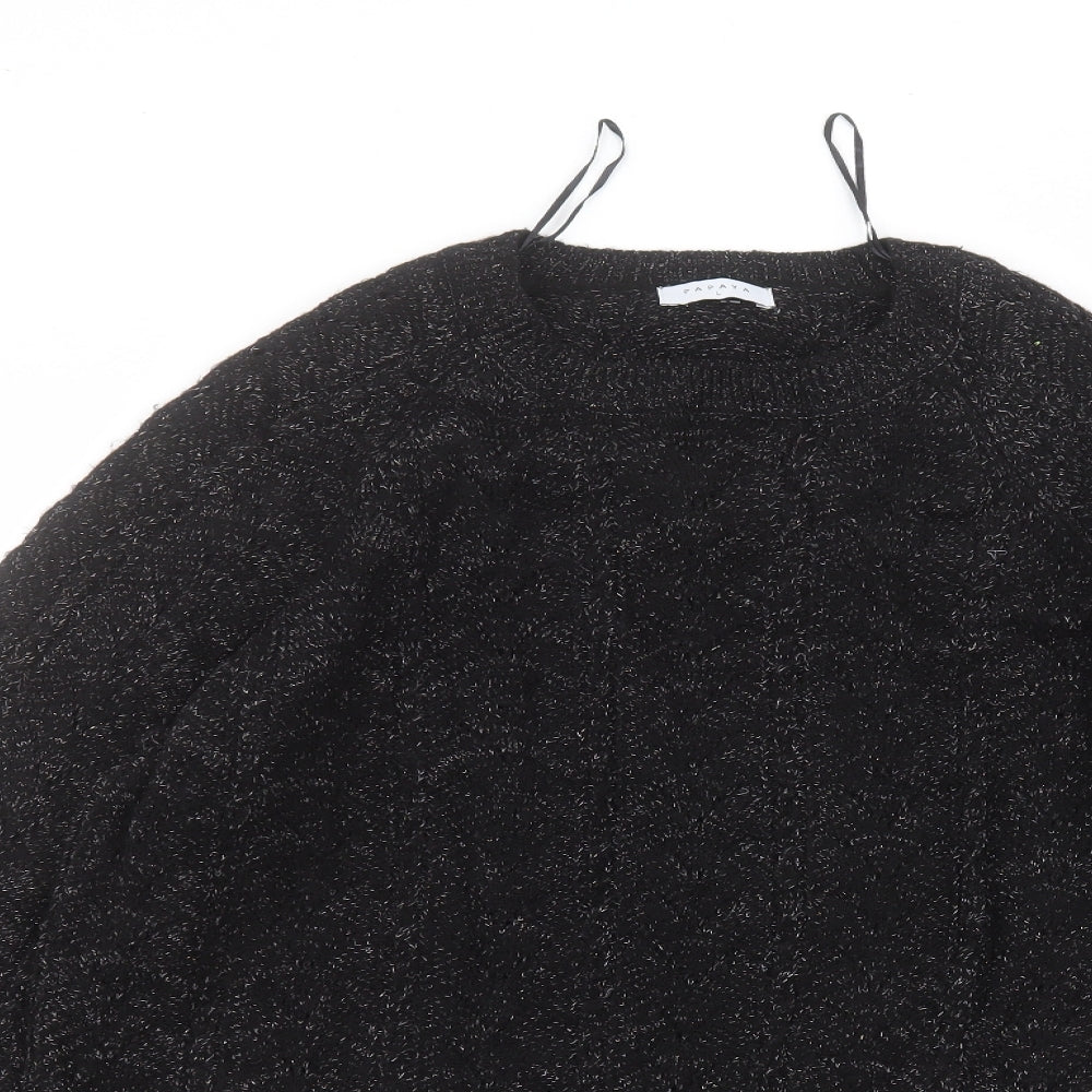 Matalan Womens Black Round Neck  Acrylic Pullover Jumper Size L