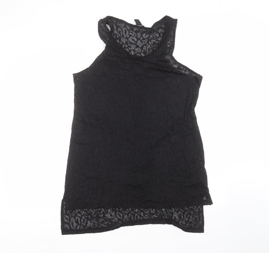 H&M Womens Black  Polyester Basic T-Shirt Size M Round Neck