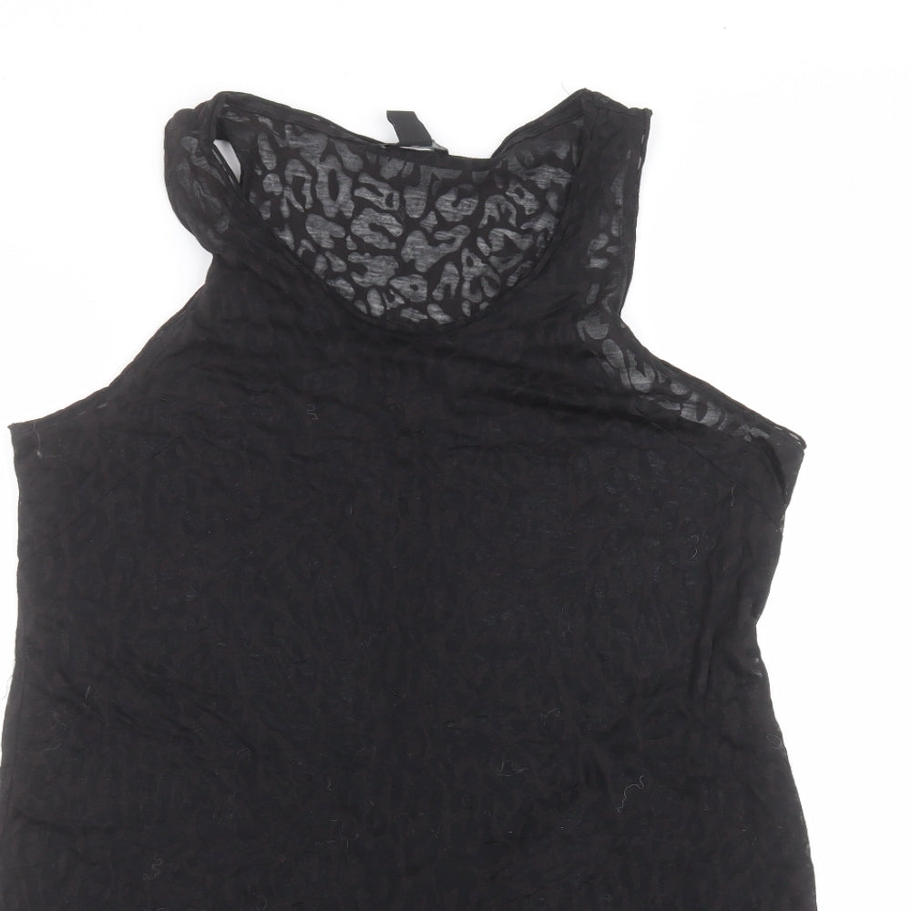 H&M Womens Black  Polyester Basic T-Shirt Size M Round Neck