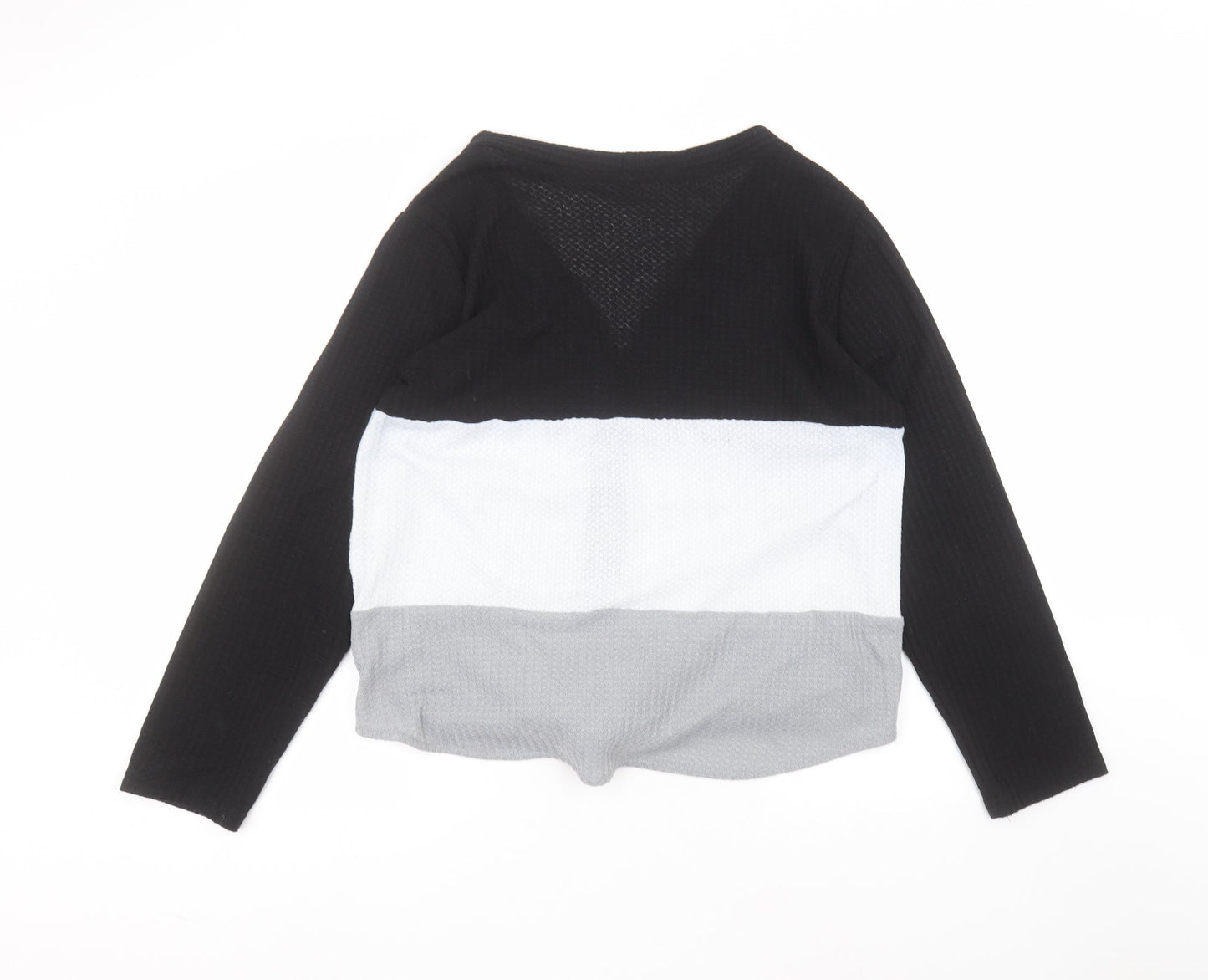 Preworn Womens Black Round Neck  Polyester Pullover Jumper Size XL