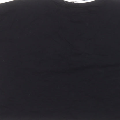 Preloved Peacocks Womens Black  Cotton Basic T-Shirt Size 22 Round Neck - Label