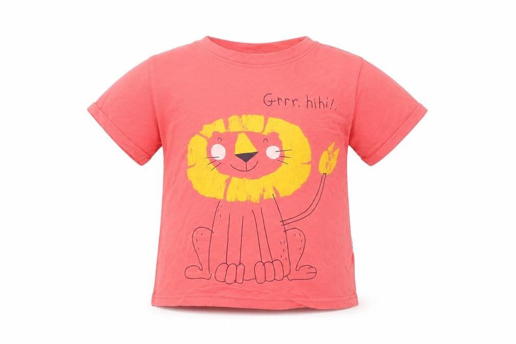 ASSB Girls Pink  Cotton Basic T-Shirt Size 5 Years Round Neck