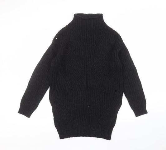 Matalan Womens Black Round Neck  Acrylic Pullover Jumper Size S