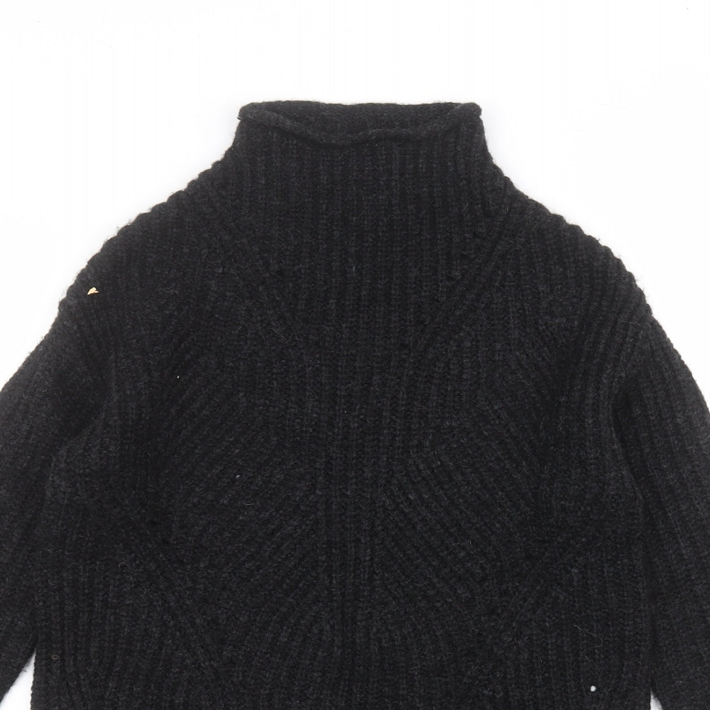 Matalan Womens Black Round Neck  Acrylic Pullover Jumper Size S