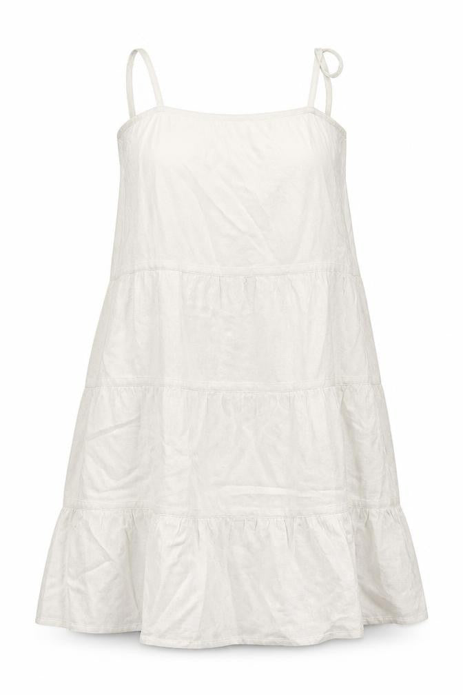 Esmee Womens White  Viscose A-Line  Size 8  Round Neck