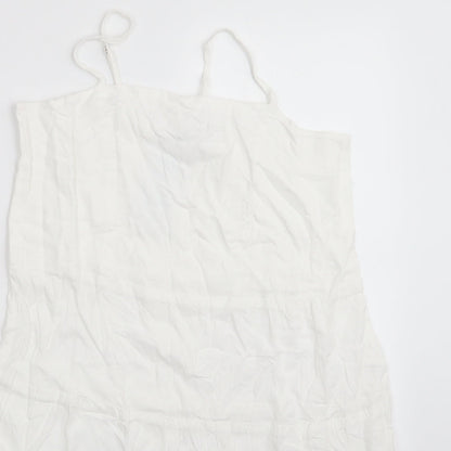Esmee Womens White  Viscose A-Line  Size 8  Round Neck
