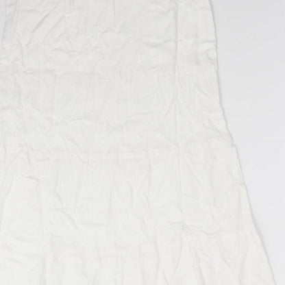 Esmee Womens White  Viscose A-Line  Size 8  Round Neck