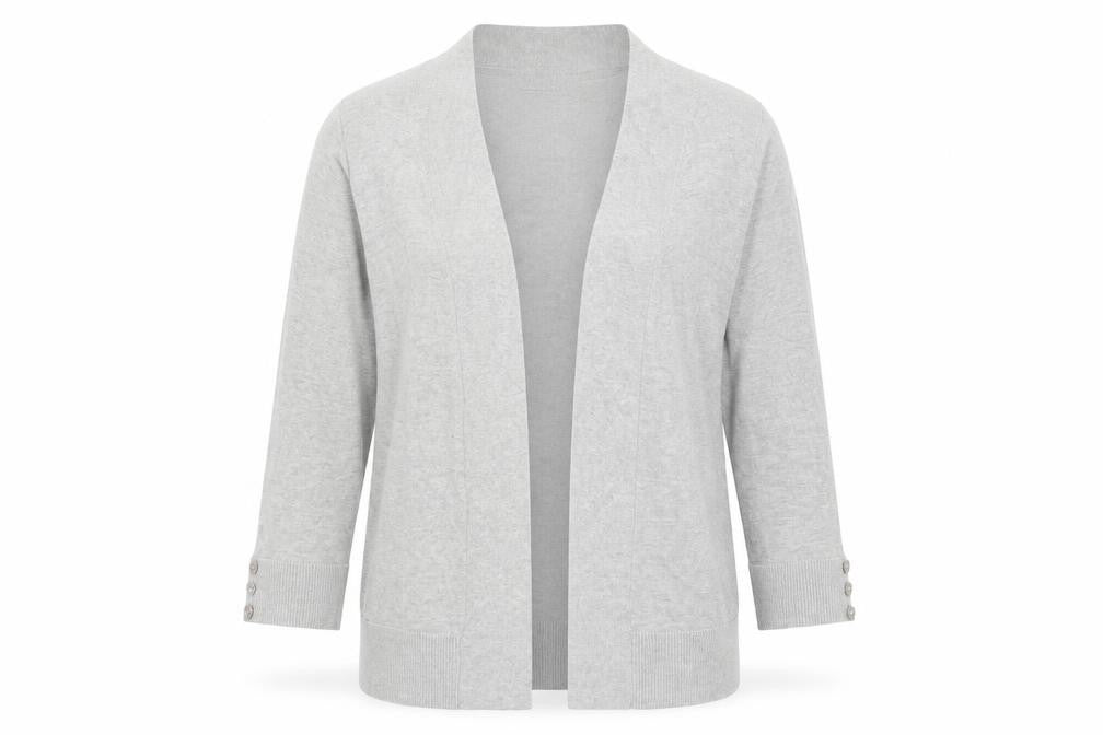 Wallis Womens Grey V-Neck  Viscose Cardigan Jumper Size L   - Light Grey