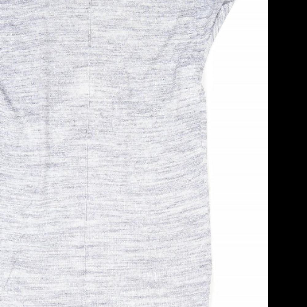 NEXT Womens Blue V-Neck  Cotton Cardigan Jumper Size 6   - Vented Side Hems Longline Cardigan