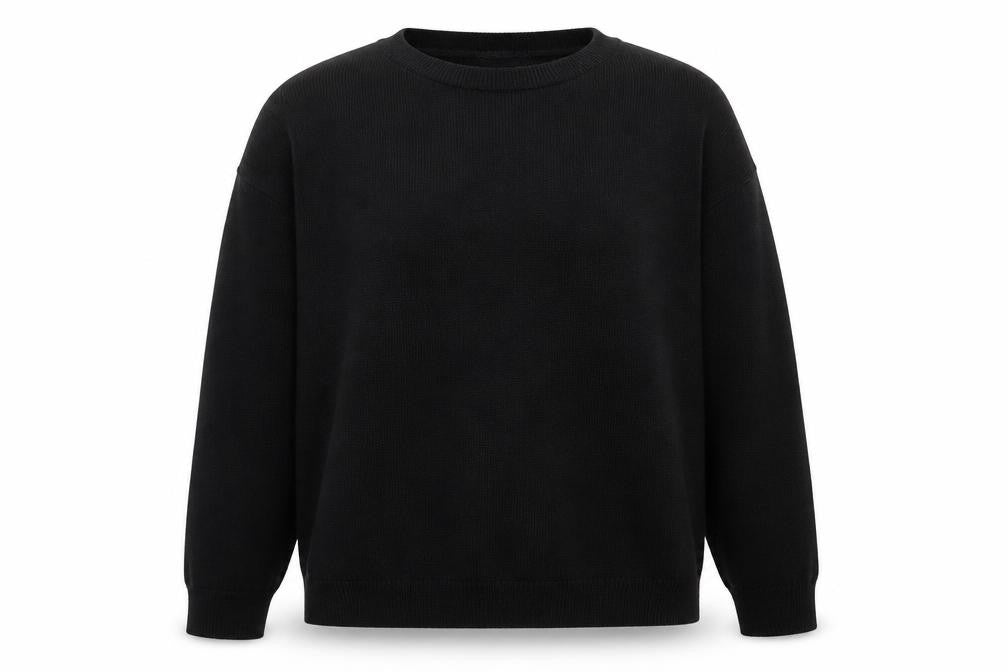 Boohoo Womens Black Round Neck  Acrylic Pullover Jumper Size XL