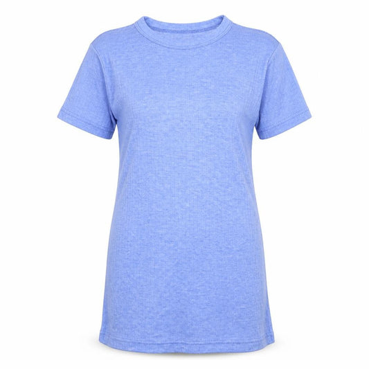 Click Workwear Womens Blue  Polyester Tunic T-Shirt Size M Round Neck - Sky Blue Soft Feel