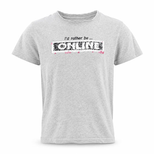 Next Girls Grey  Cotton Basic T-Shirt Size 10 Years Round Neck  - I'd rather be on line