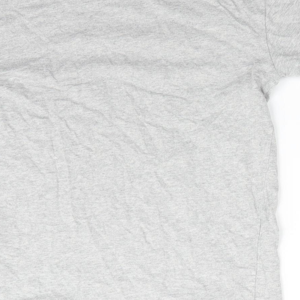 NEXT Girls Grey  Cotton Basic T-Shirt Size 10 Years Round Neck  - I'd rather be on line
