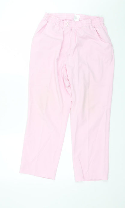 Ocealis Womens Pink  Polyester Trousers  Size 16 L25 in Regular