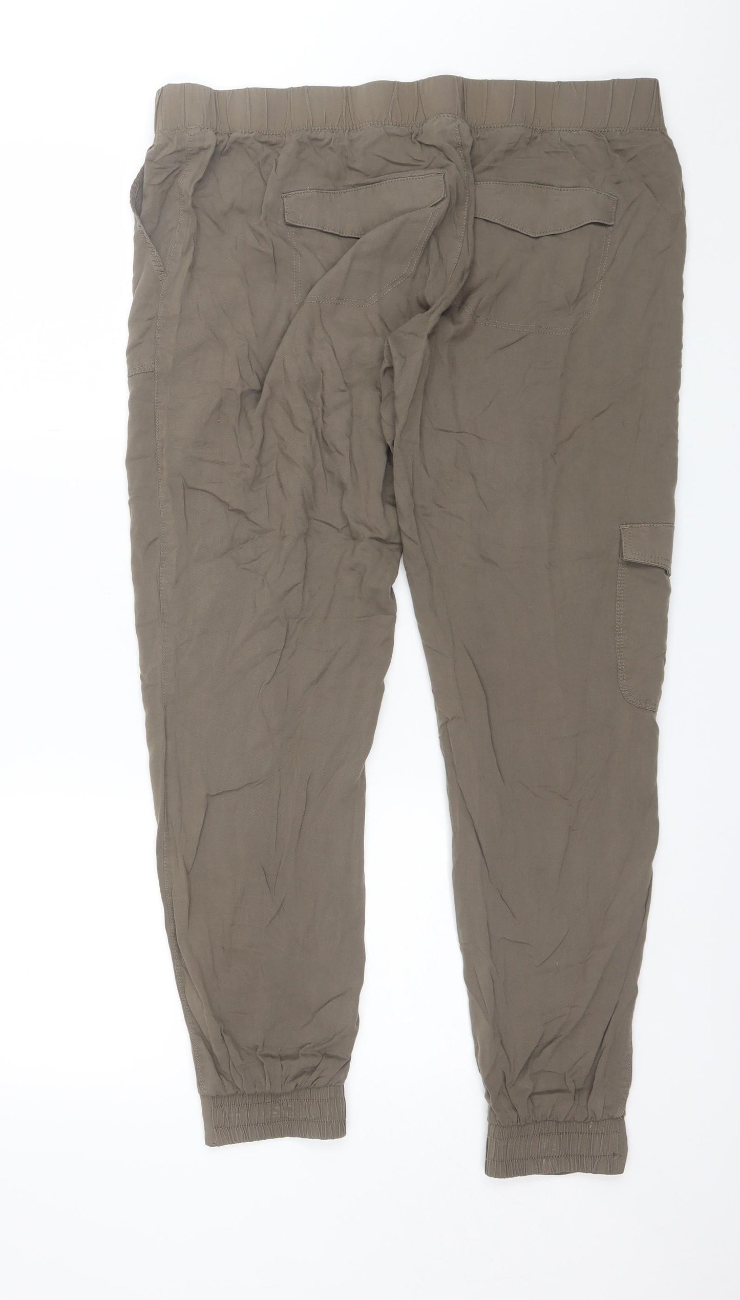 Yessica Womens Green  Viscose Trousers  Size 12 L28 in Regular
