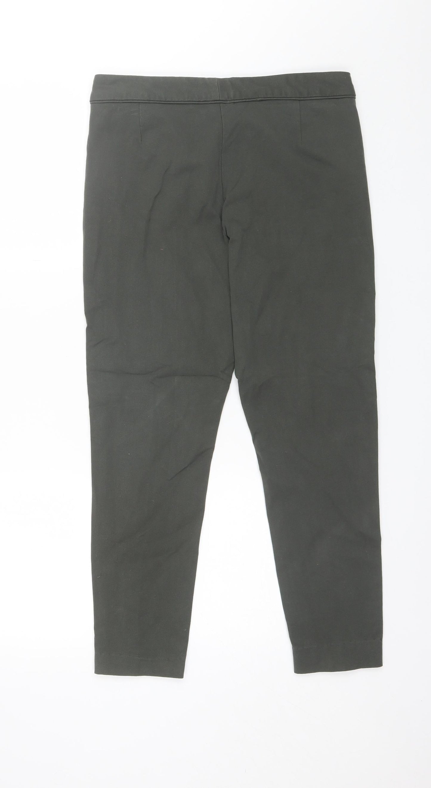 Marks and Spencer Womens Green  Cotton Blend Trousers  Size 30 in L25 in Regular