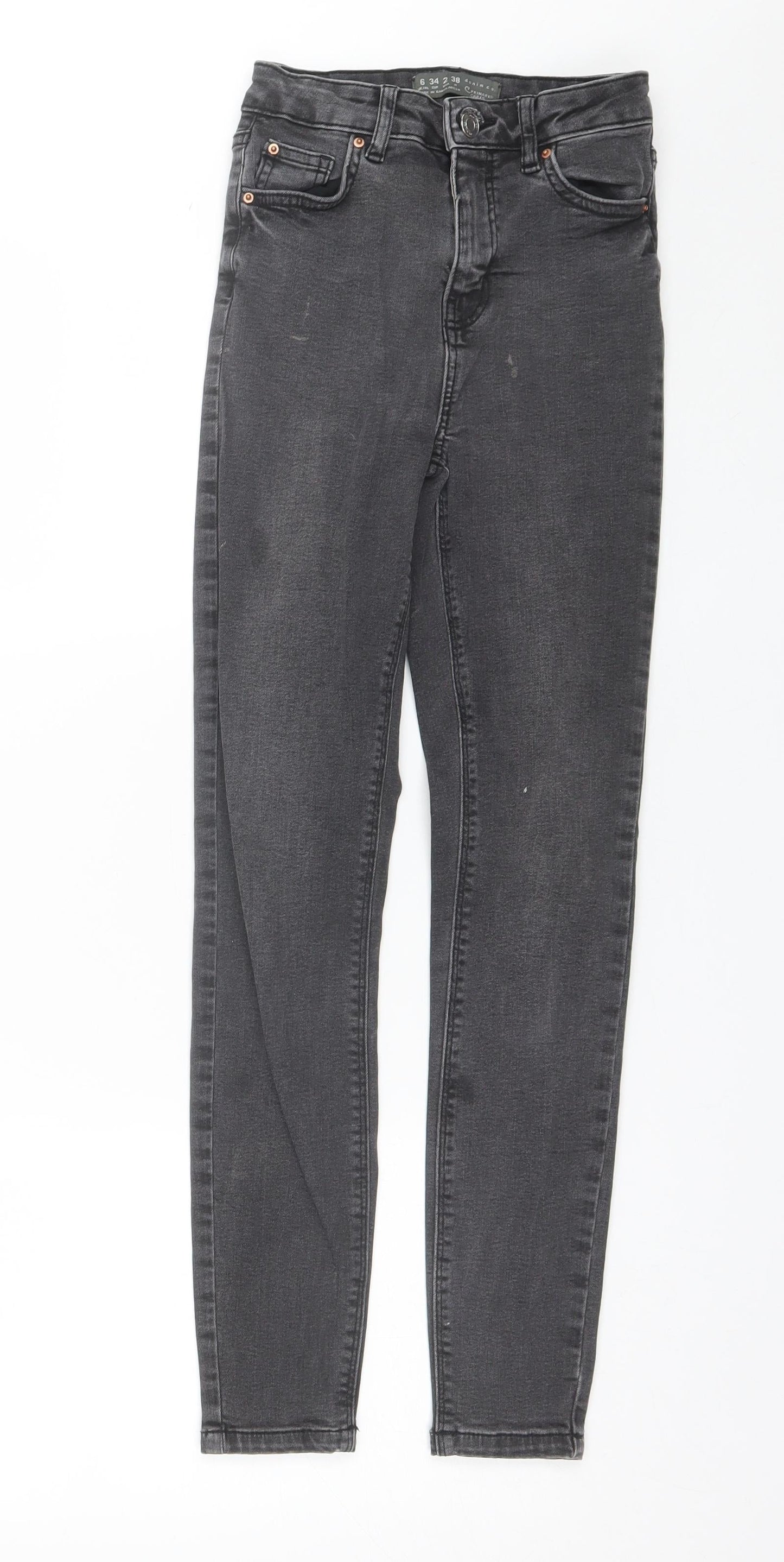 Denim Co Womens Black  Cotton Skinny Jeans Size 6 L26 in Regular