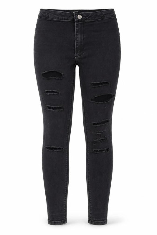 Missguided Womens Black  Cotton Skinny Jeans Size 8 L25 in Regular