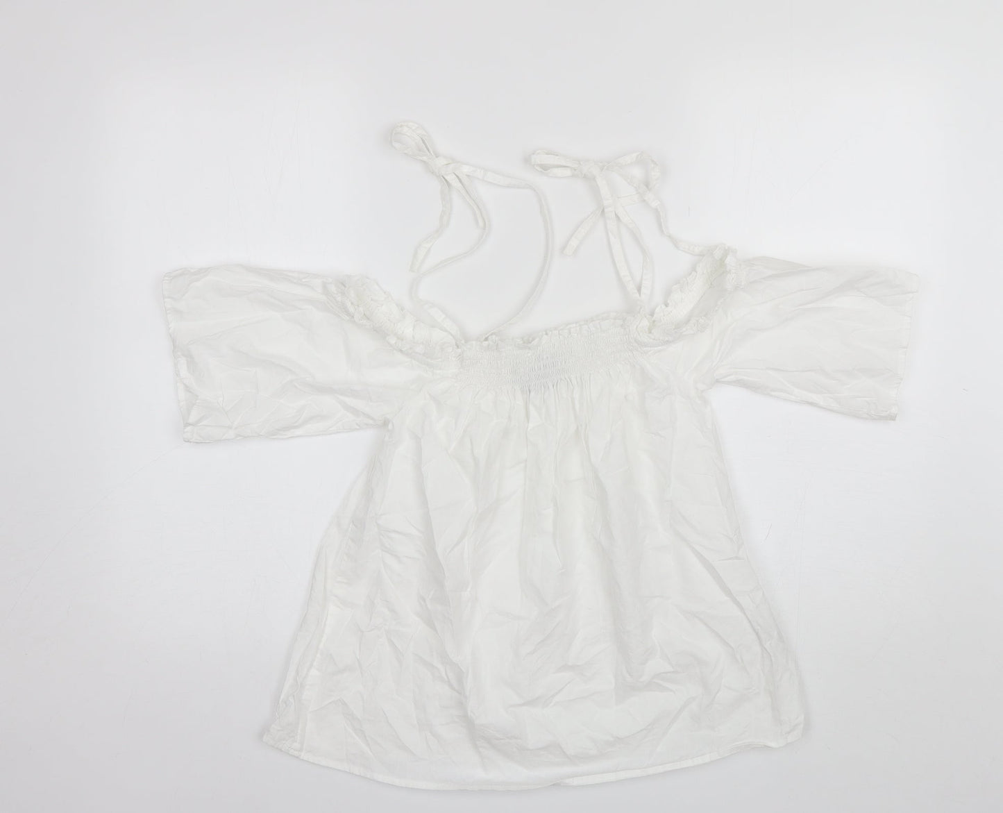 ASOS Womens White  Cotton Basic Blouse Size 8 Square Neck
