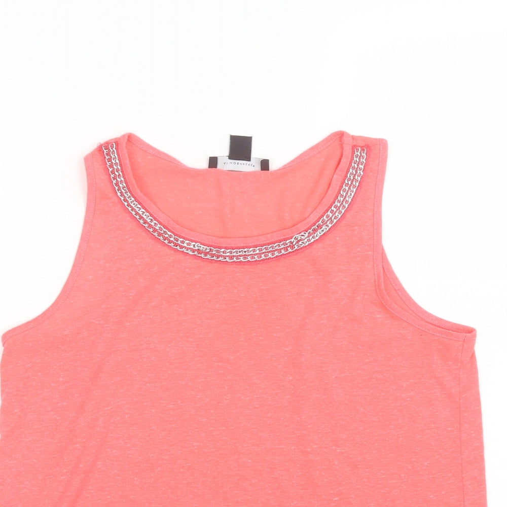 Atmosphere Womens Pink  Cotton Blend Basic Tank Size 8 Round Neck