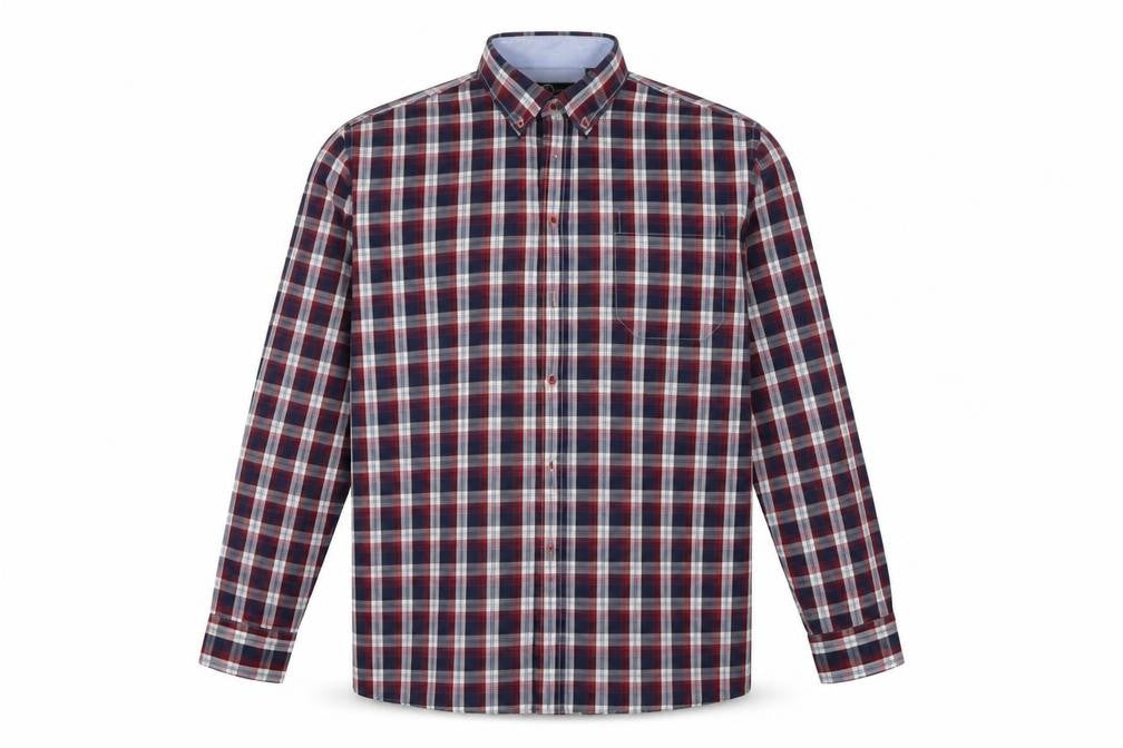 Carabou Mens Multicoloured Check Polyester  Button-Up Size XL Collared