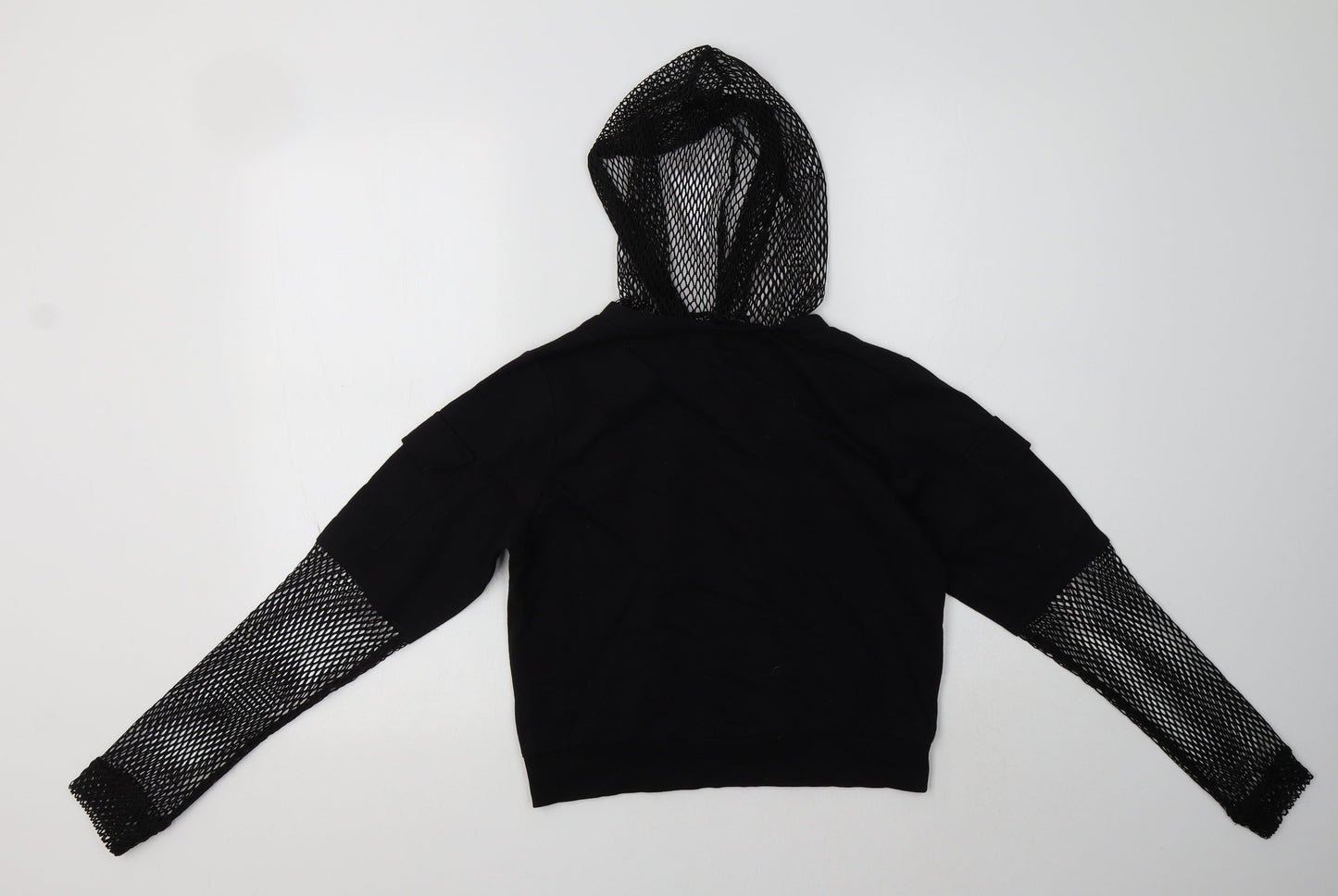 Select Womens Black  Cotton Pullover Hoodie Size XS
