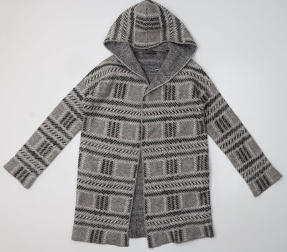 Primark Womens Grey Geometric  Jacket Coatigan Size XS