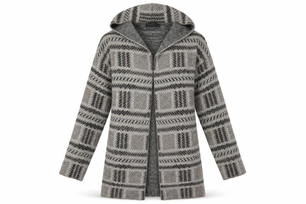 Primark Womens Grey Geometric  Jacket Coatigan Size XS