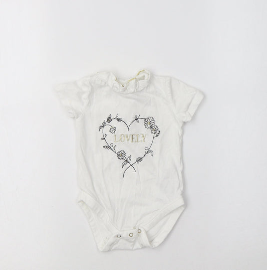 River Island  White  Cotton Romper One-Piece Size 6-9 Months   - Lovely