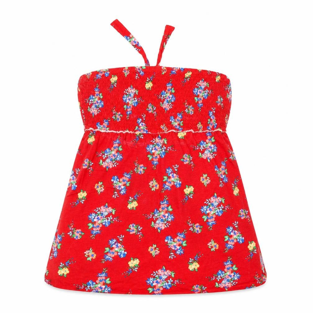 Papaya Womens Red Floral Cotton Basic Blouse Size 12 Square Neck